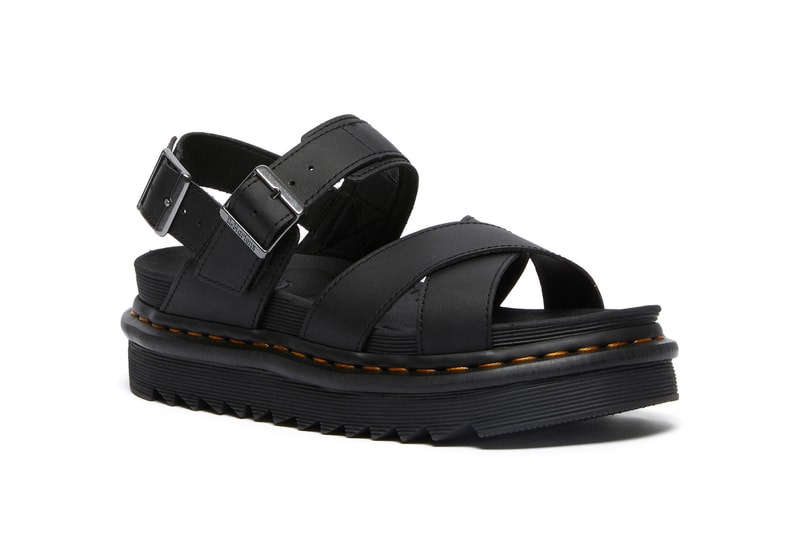 Dr. Martens Fur Leather Sandals Leopard Black Spring Summer Shoes Footwear