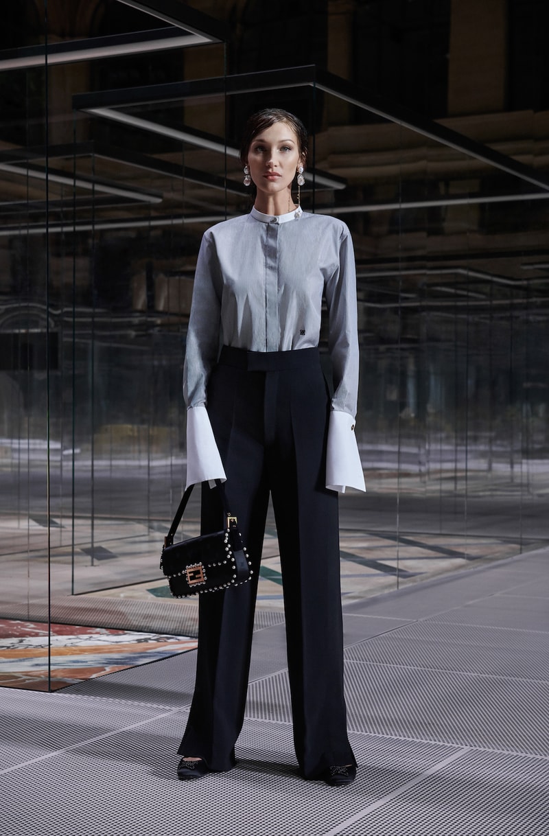 fendi capsule collection limited edition kim jones bella hadid lookbook shirt pants handbag