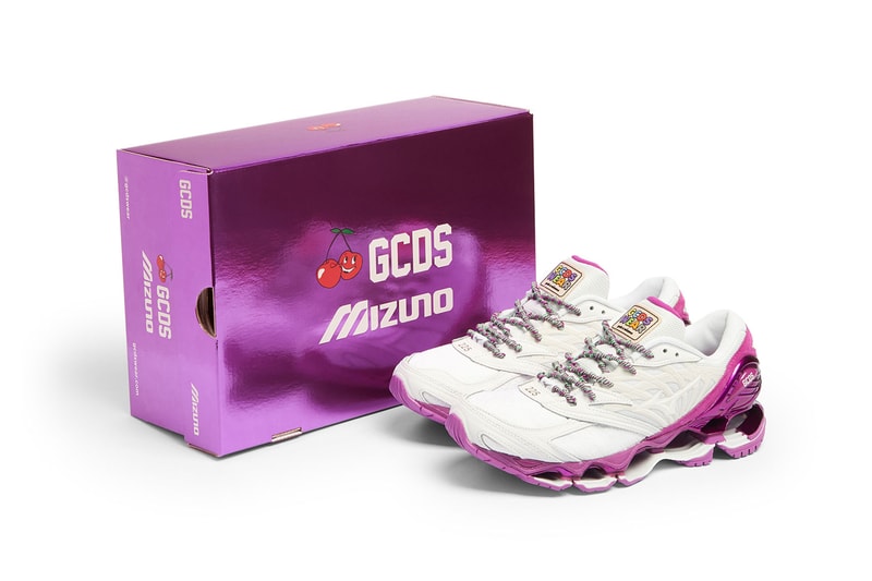 gcds mizuno sneakers collaboration wave prophecy 8 packaging box cherry