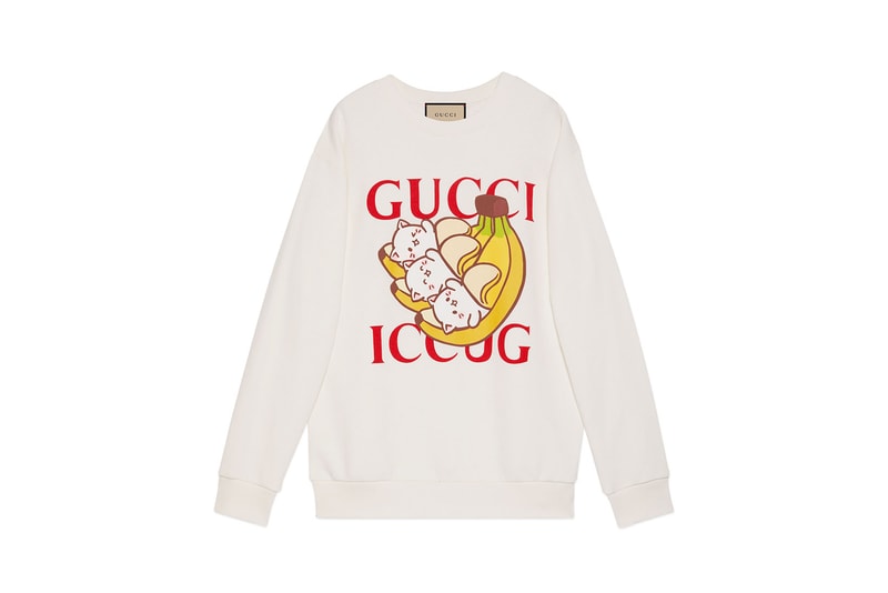 gucci crunchyroll anime bananya collaboration white sweater