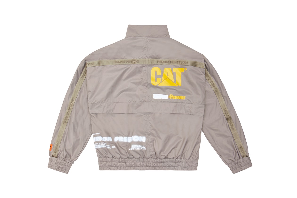 heron preston caterpillar cat spring summer collaboration outerwear hoodies jackets pants