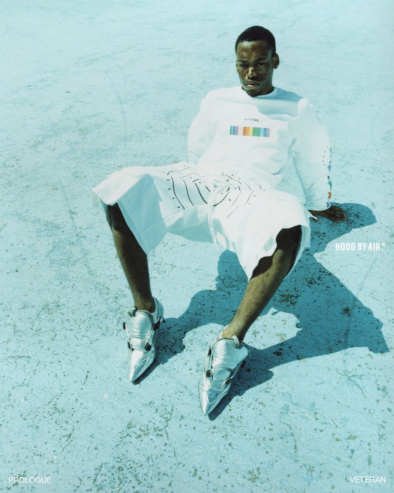 hood by air hba veteran collection rainbow graphic hoodie shorts