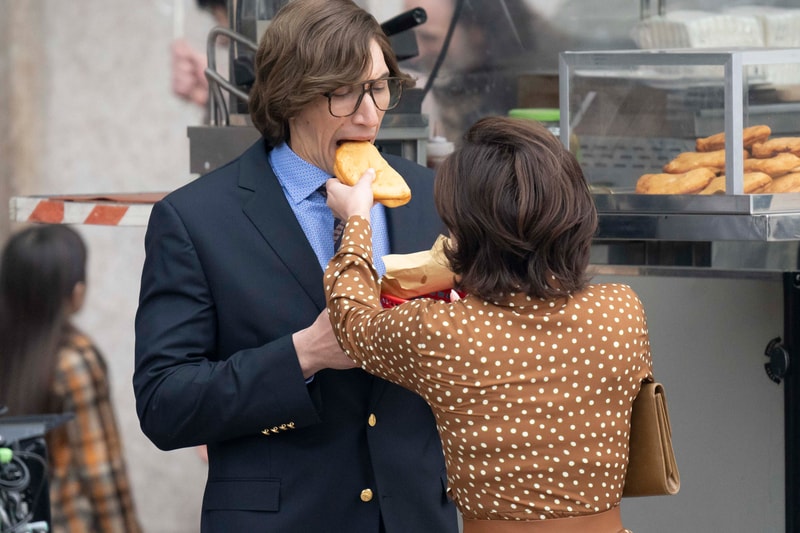 House of Gucci Movie Lady Gaga Feeding Adam Driver Ridley Scott