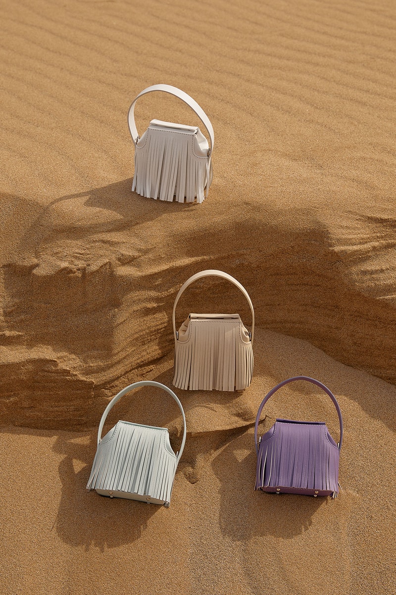les benjamins spring summer bags collection mona tassels cream purple white