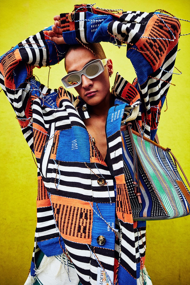 loewe paulas ibiza 2021 summer capsule collection sunglasses patchwork shirt