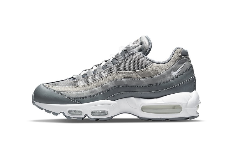 nikes air max 95 am95 sneakers medium cool grey colorway footwear kicks shoes lateral