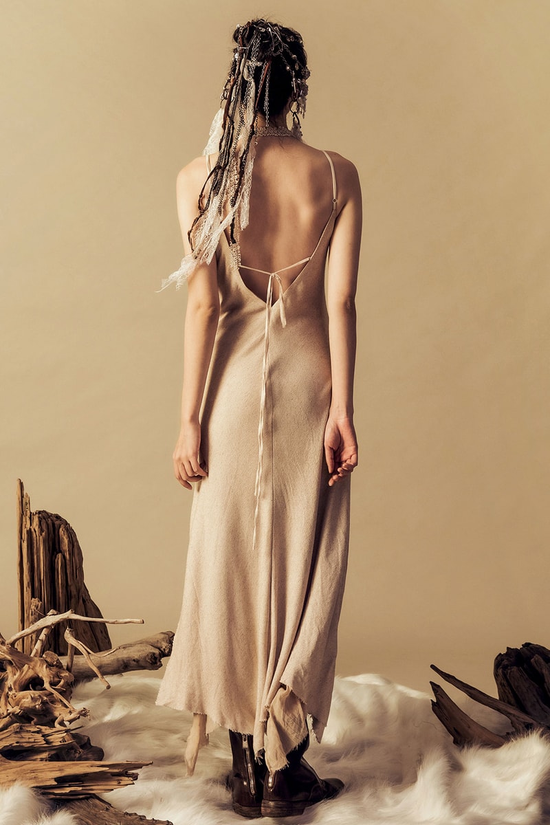 professor e spring summer 2021 ss21 lookbook collection taiwan brand slip dress beige ivory