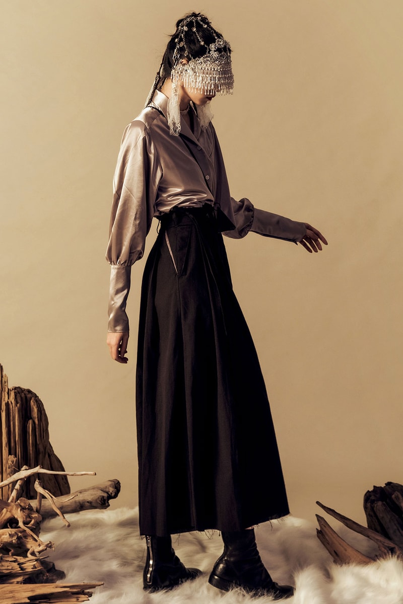 professor e spring summer 2021 ss21 lookbook collection taiwan brand satin shirt long skirt