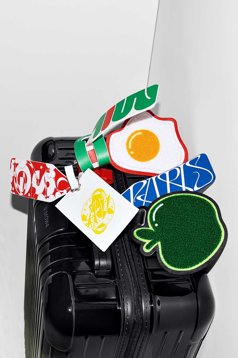rimowa chaos cabin suitcases luggage black green tags