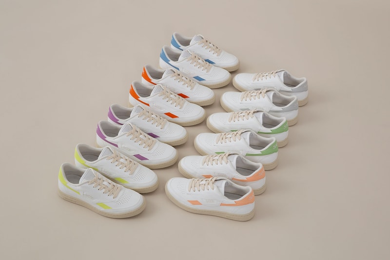 saye m89 sneakers vegan colores collection sustainable footwear shoes kicks sneakerhead orange pruple gray yellow blue green peach white