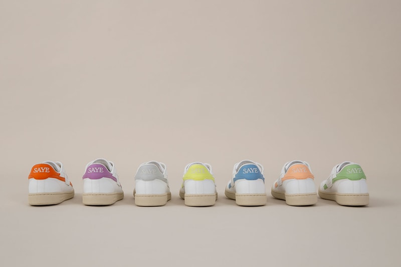 saye m89 sneakers vegan colores collection sustainable footwear shoes kicks sneakerhead orange pruple gray yellow blue green peach white