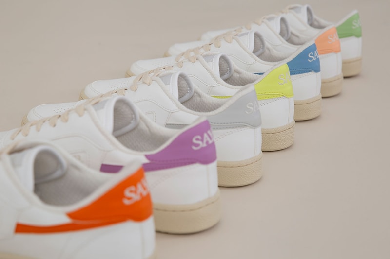 saye m89 sneakers vegan colores collection sustainable footwear shoes kicks sneakerhead orange pruple gray yellow blue green peach white