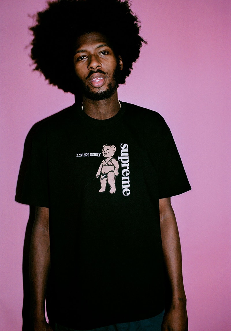 supreme new york spring 2021 graphic tees t-shirts i'm not sorry teddy bear