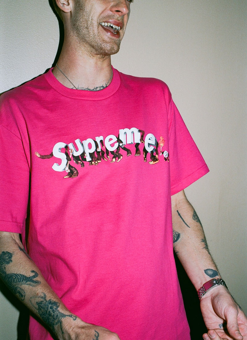 supreme new york spring 2021 graphic tees t-shirts pink logo