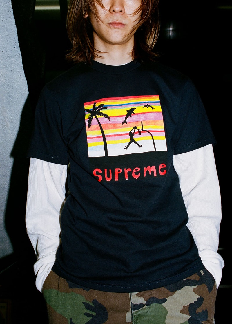 supreme new york spring 2021 graphic tees t-shirts palm trees illustration