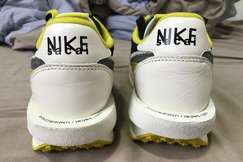 undercover sacai nike ldwaffle sneakers collaboration bright citron black neon green white footwear shoes sneakerhead kicks heel