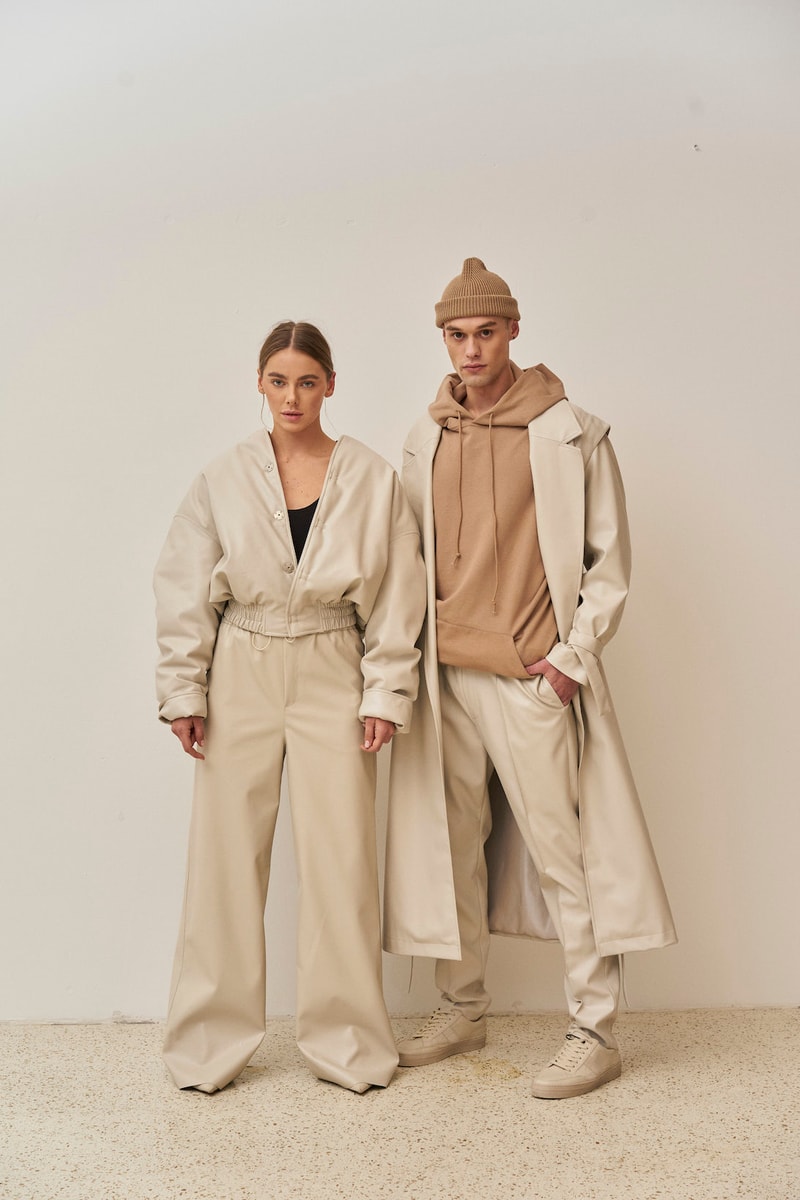 ushatava russian brand eco leather capsule collection jacket pants hoodie