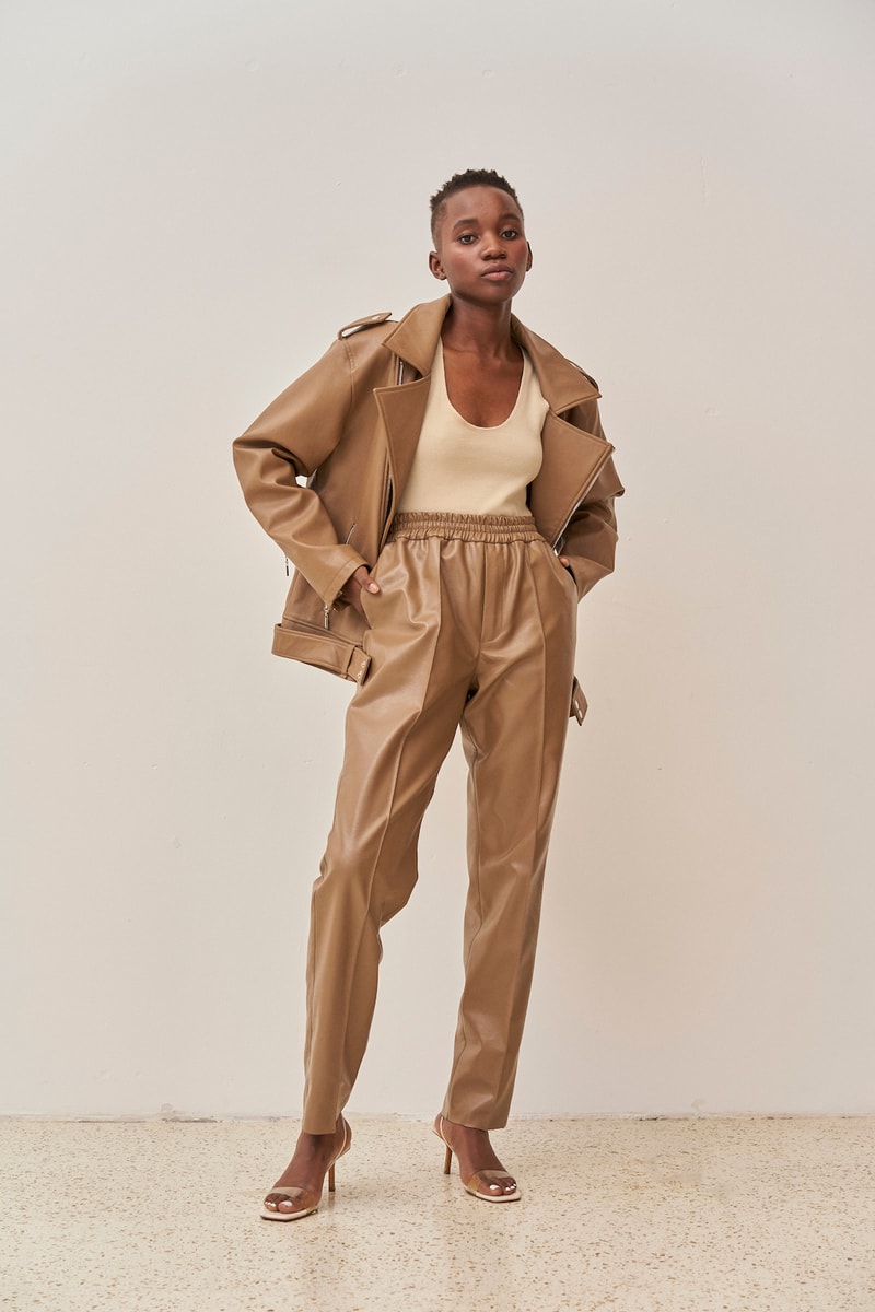 ushatava russian brand eco leather capsule collection jacket pants tank top