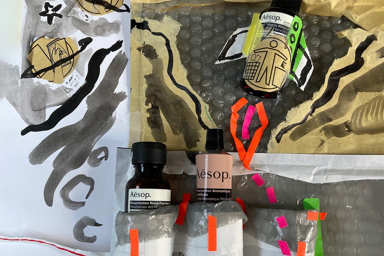 aesop raeburn global artist collaboration adventure roll up custom care kit release info