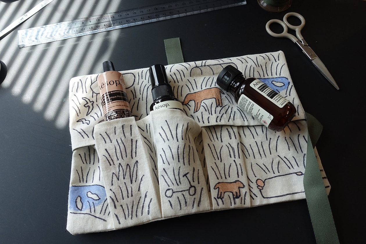 aesop raeburn global artist collaboration adventure roll up custom care kit release info