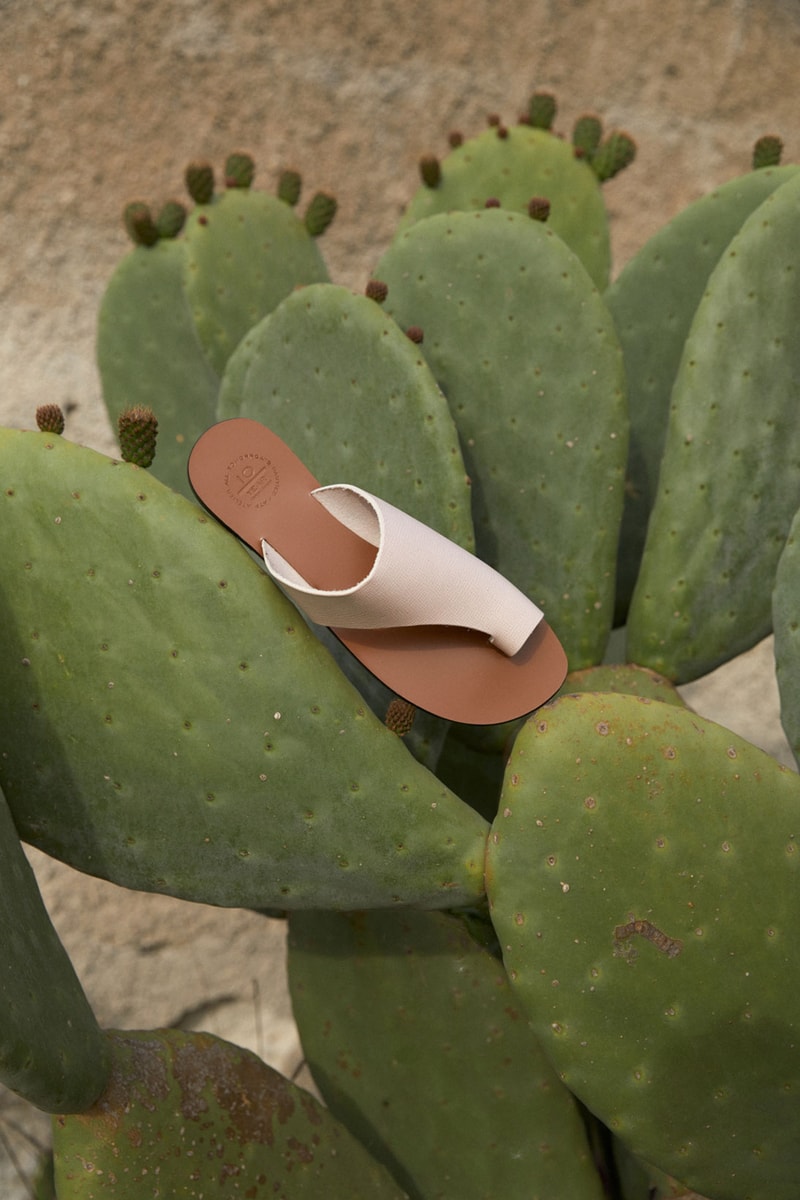 atp atelier 10th anniversary collection campaign rosa shell pink cutout sandals