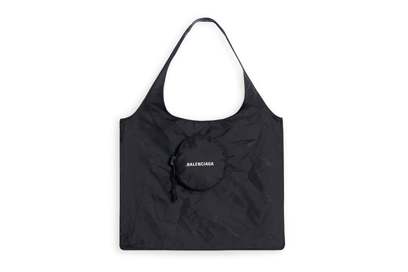 balenciaga logo grocery shopper bags reusable recycled black