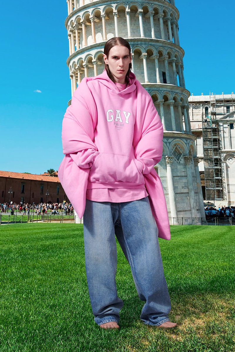 balenciaga pre-fall 2021 collection pride month capsule gay hoodie pink