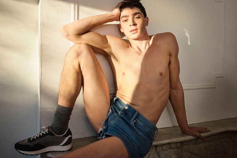 Isaac Cole Powell calvin klein lgbtqia pride month campaign proudinmycalvins denim shorts