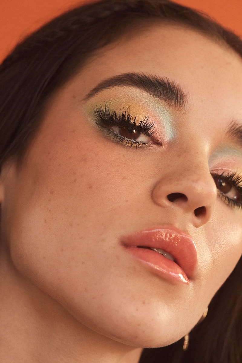 closeup makeup look eyeshadow lashes brows lips
