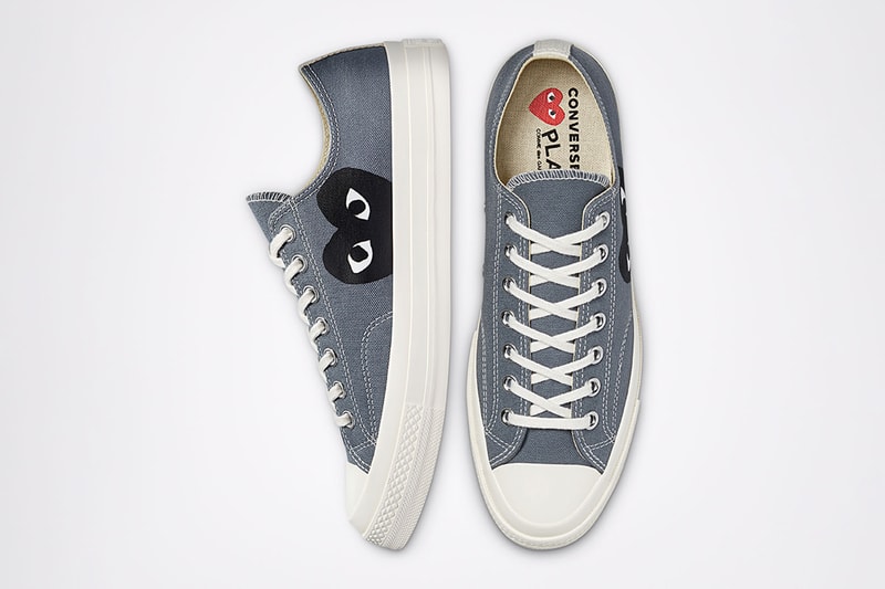 comme des garcons cdg play converse chuck 70 Steel gray low top heart logo