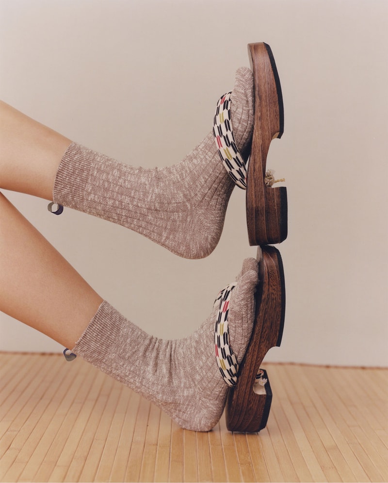 comme si say it with flowers campaign korean asian american marbled socks sandals