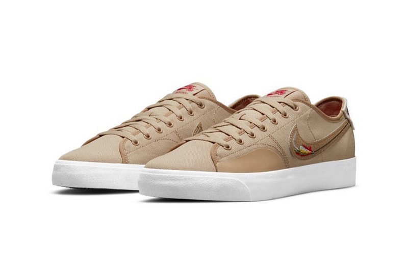 nike daan van der linden sb blazer court sneakers collaboration light brown footwear shoes kicks lateral