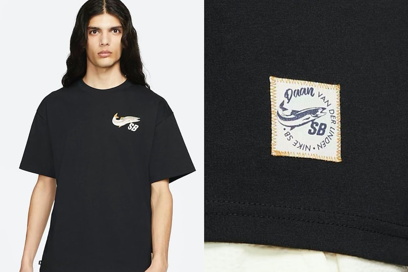 nike sb daan van der linden collaboration tee t shirt black front