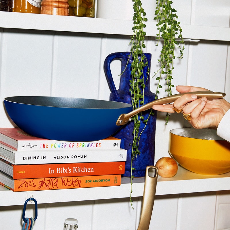 drew barrymore made by gather beautiful kitchenware pan hand books