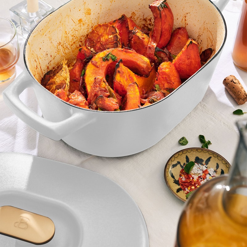 drew barrymore made by gather beautiful kitchenware dutch oven pumpkin cooking