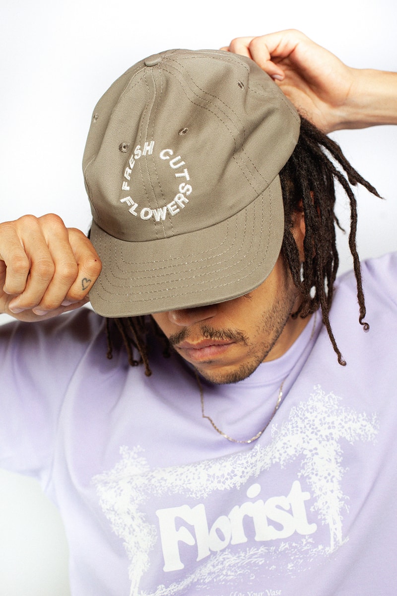 fresh cut flowers summer collection caps purple tee t shirt