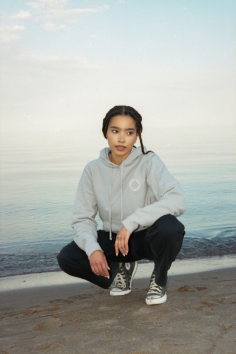 fresh cut flowers summer collection french terry hoodie