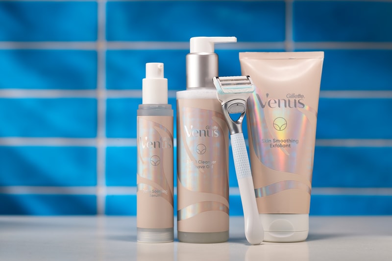 gillette venus pubic hair and skin collection razor exfoliant shave gel serum campaign 