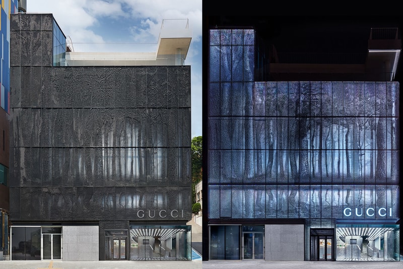 gucci gaok seoul korea itaewon flagship store exterior facade lighting