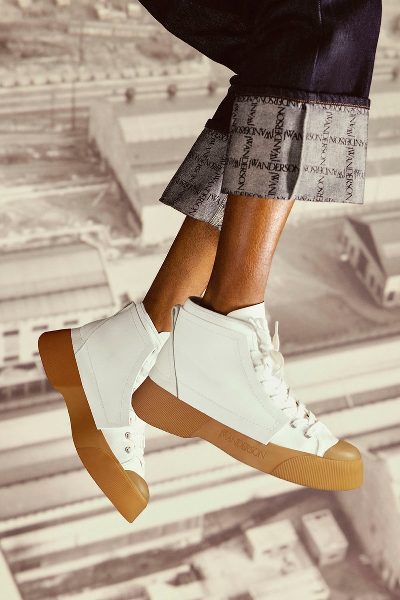 JW Anderson Debuts First-Ever Sneaker Release 7 Colors Orange Purple Green Brown White Black Gum