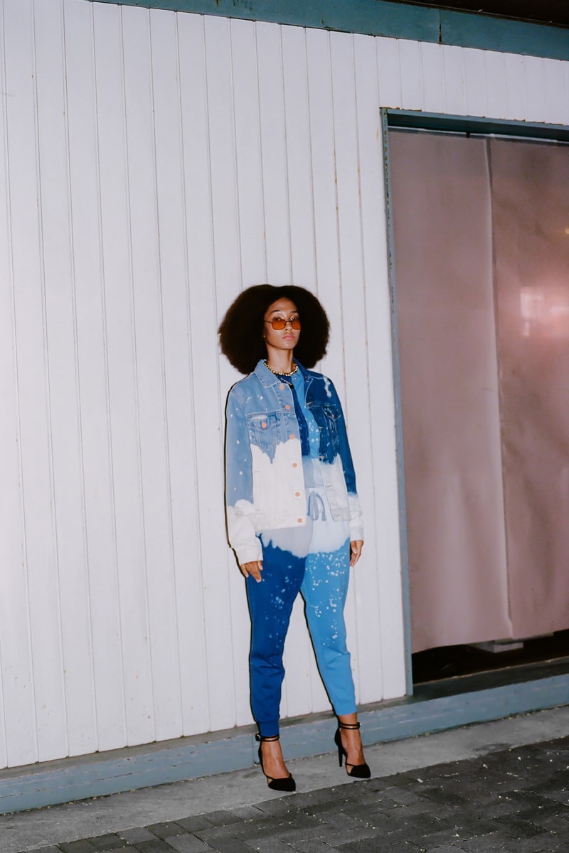 La Detresse Alana Hadid Emily Perlstein Label HBX Exclusive Capsule Collection Acid Wash Denim 