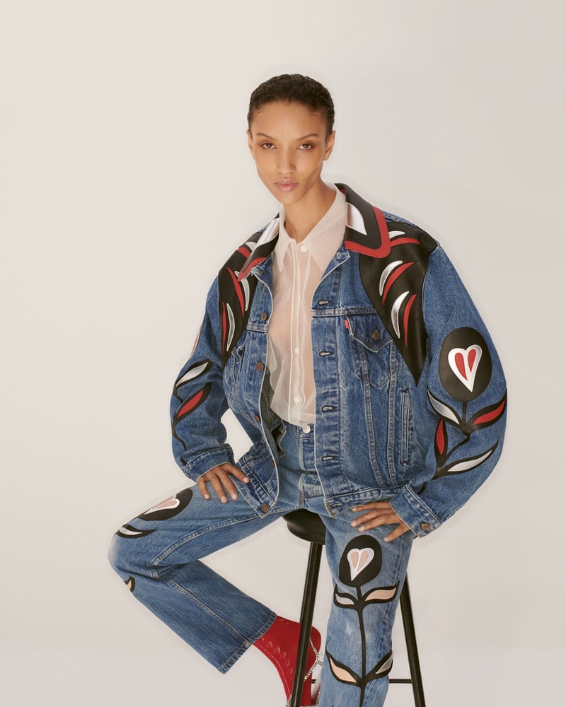 levis miu miu upcycled denim collaboration georgia palmer jacket jeans
