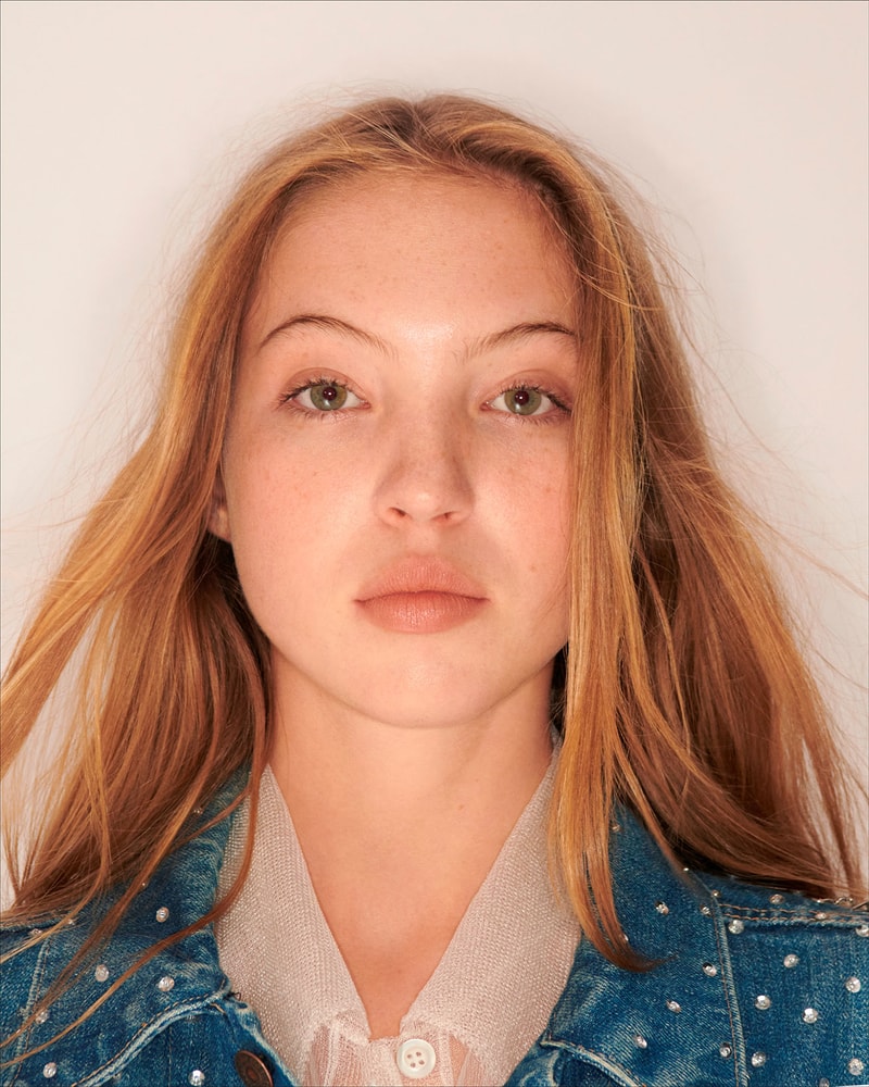 levis miu miu upcycled denim collaboration lila moss portrait