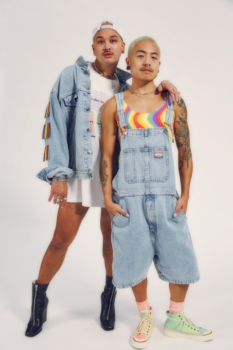 levis pride lgbtqia collection all pronouns love denim jacket overall tee t shirt