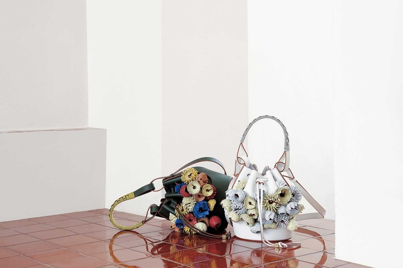 loewe sotheby weaves handbags collaboration accessories flowers 