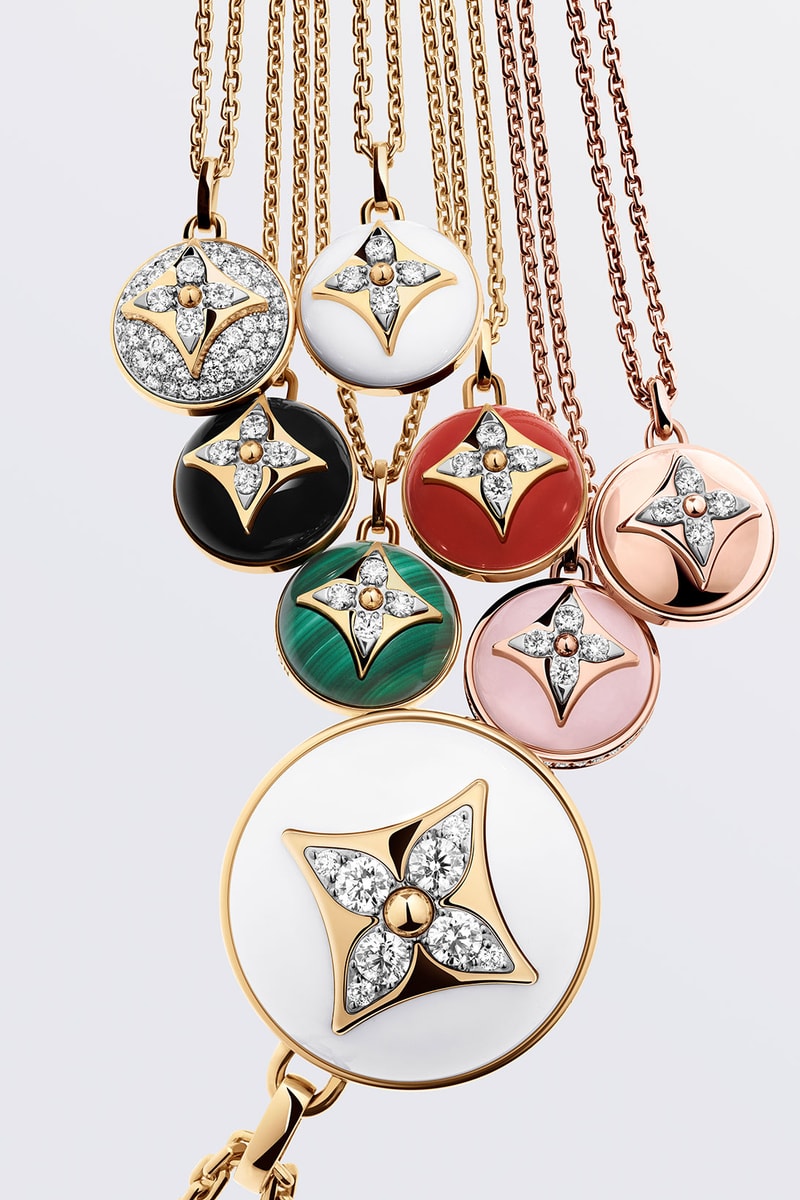 louis vuitton lv b blossom jewelry collection necklaces pendant green red pink