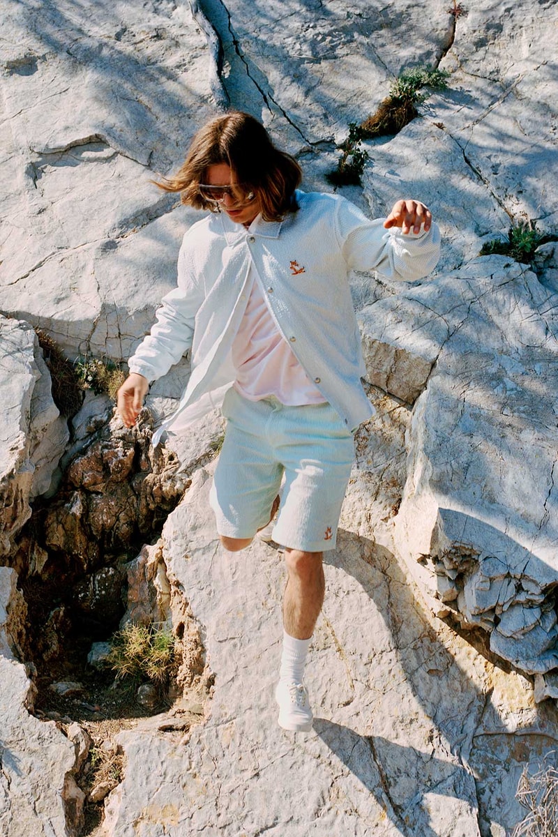 maison kitsune helinox chillax fox heart of summer collaboration shirt shorts shades