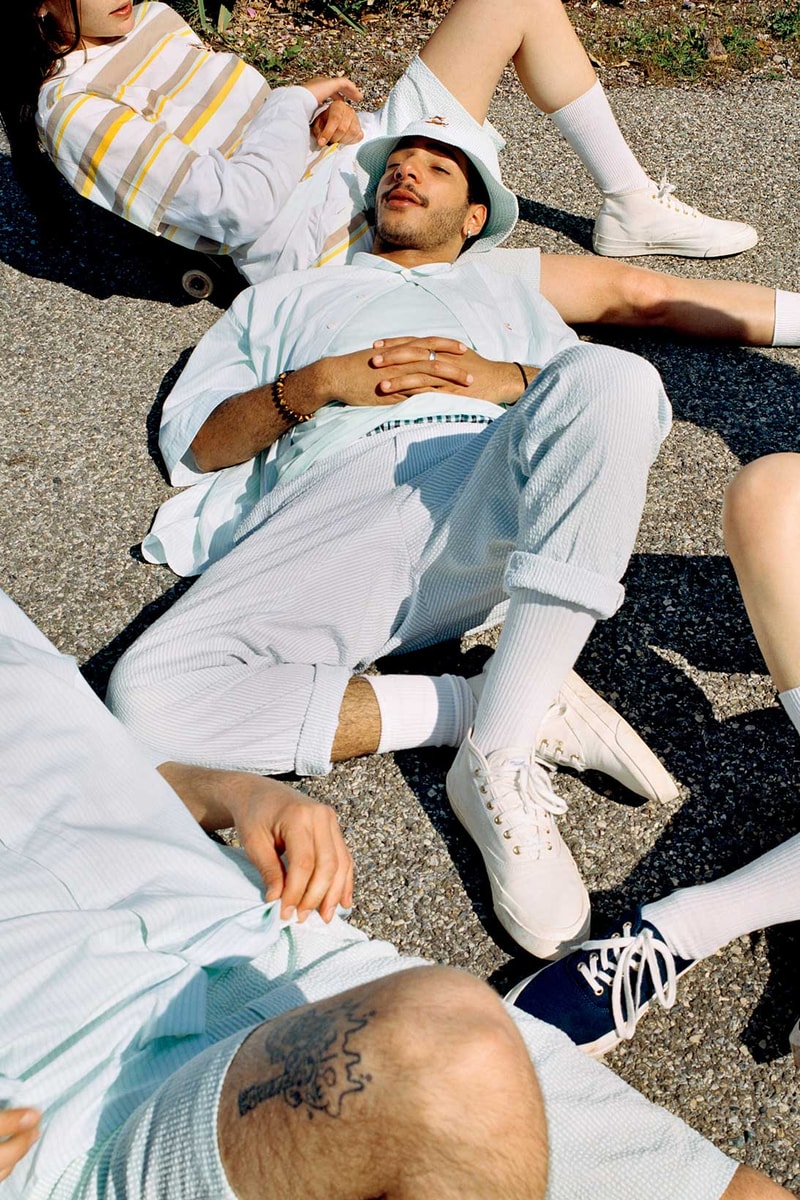 maison kitsune helinox chillax fox heart of summer collaboration shirt pants bucket hat