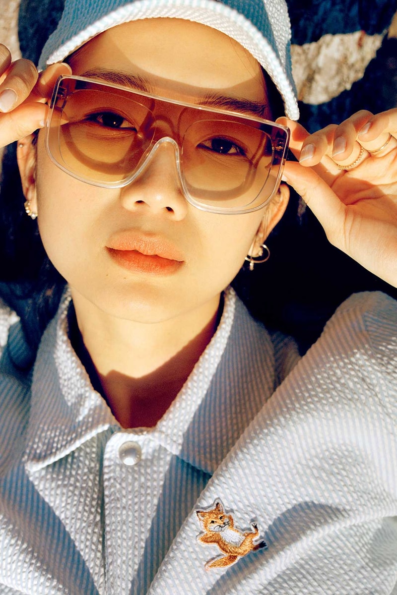 maison kitsune helinox chillax fox heart of summer collaboration shades cap shirt