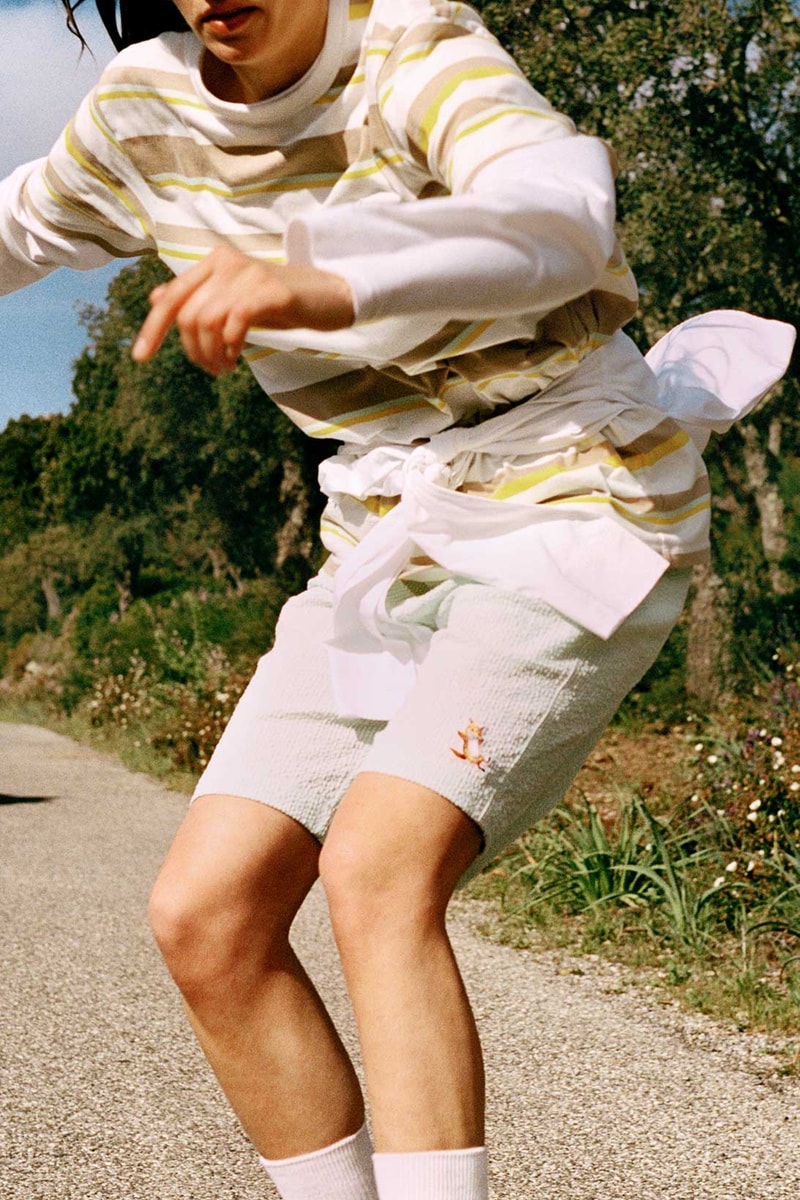 maison kitsune helinox chillax fox heart of summer collaboration shirt shorts
